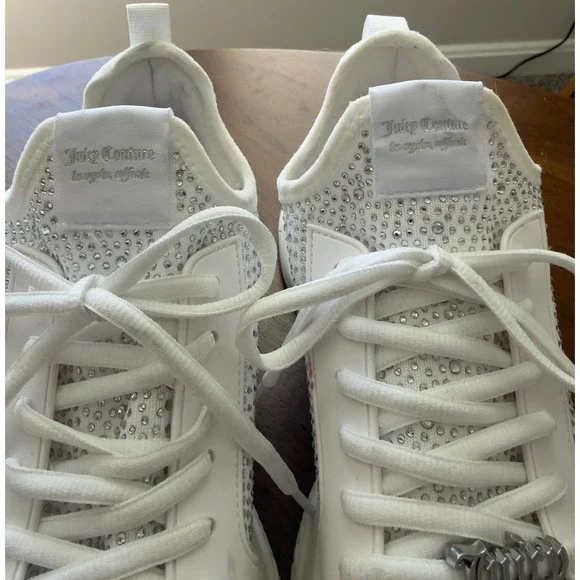 Juicy Couture Y2K White Bling Chunky  Bling Sneakers size 9 - Picture 4 of 12